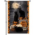 thumbnail image 1 of Shmbada Halloween Cat Garden Flag 12x18 Vertical Double Sided Trick or Treat Pumpkin Fall Holiday Outside Decorations Burlap Yard Flag, 1 of 7