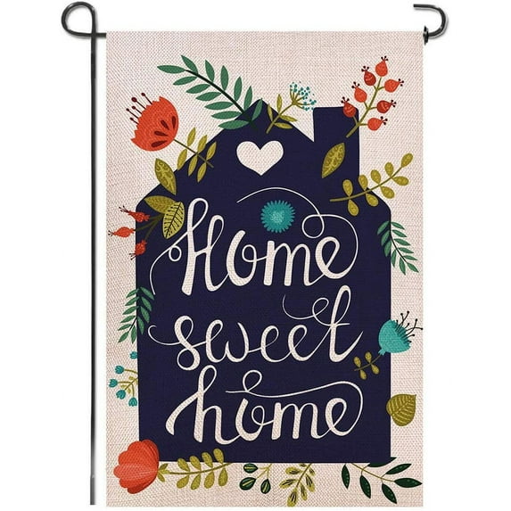 Shmbada Home Sweet Home Garden Flag Double Sided Outside Decorations 12" x 18" Yard Flags for Outdoor Decor