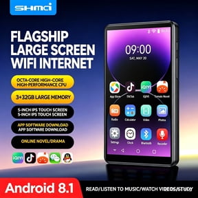 Shmci C50 WIFI MP5 MP4 Music HIFI Player Bluetooth 5-inch IPS HD Touch Screen Octa-Core Smart EBook Reader Android 8.1 Walkman
