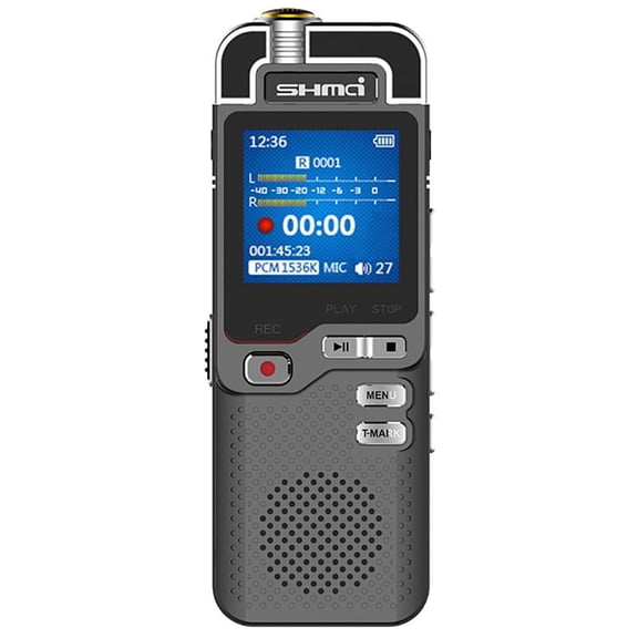 Shmci D60 16GB Professional Dictaphone Voice-activated Mini Digital Audio Voice Recorder Pen Dual Mic Denoise With Variable Speed MP3 Music Playback Class Home Meeting lecture Concert Record