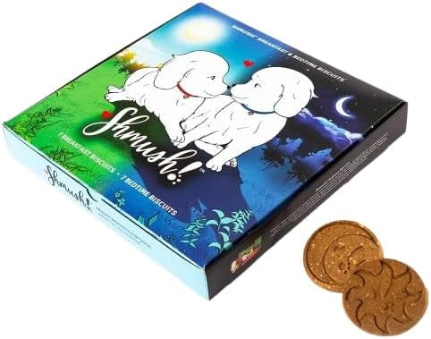 Shmush! Breakfast & Bedtime Biscuits for Dogs, Pet Wellness Treats, 100% Natural Non-GMO, Made in USA