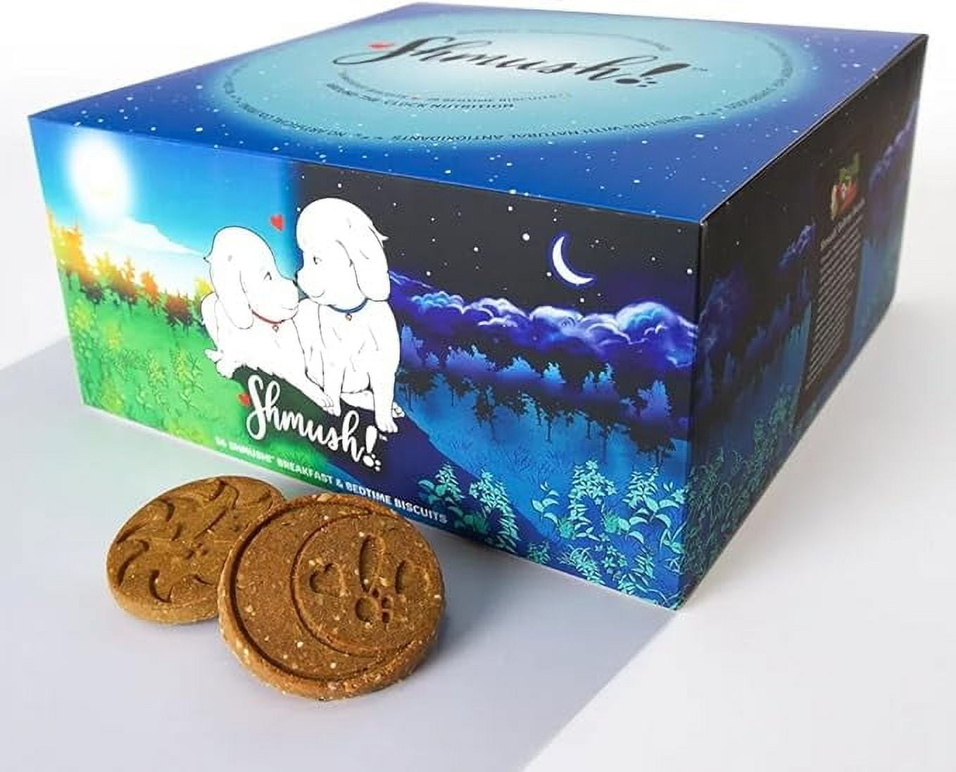 Shmush! Breakfast & Bedtime Biscuits for Dogs, Pet Wellness Treats, 100% Natural Non-GMO, Made in USA