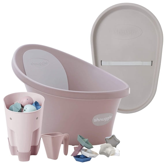 Shnuggle Bath Change Bundle: Baby Bath Changing Bundle + Accessories - 6-Piece Set for Cozy Bath Diaper Time