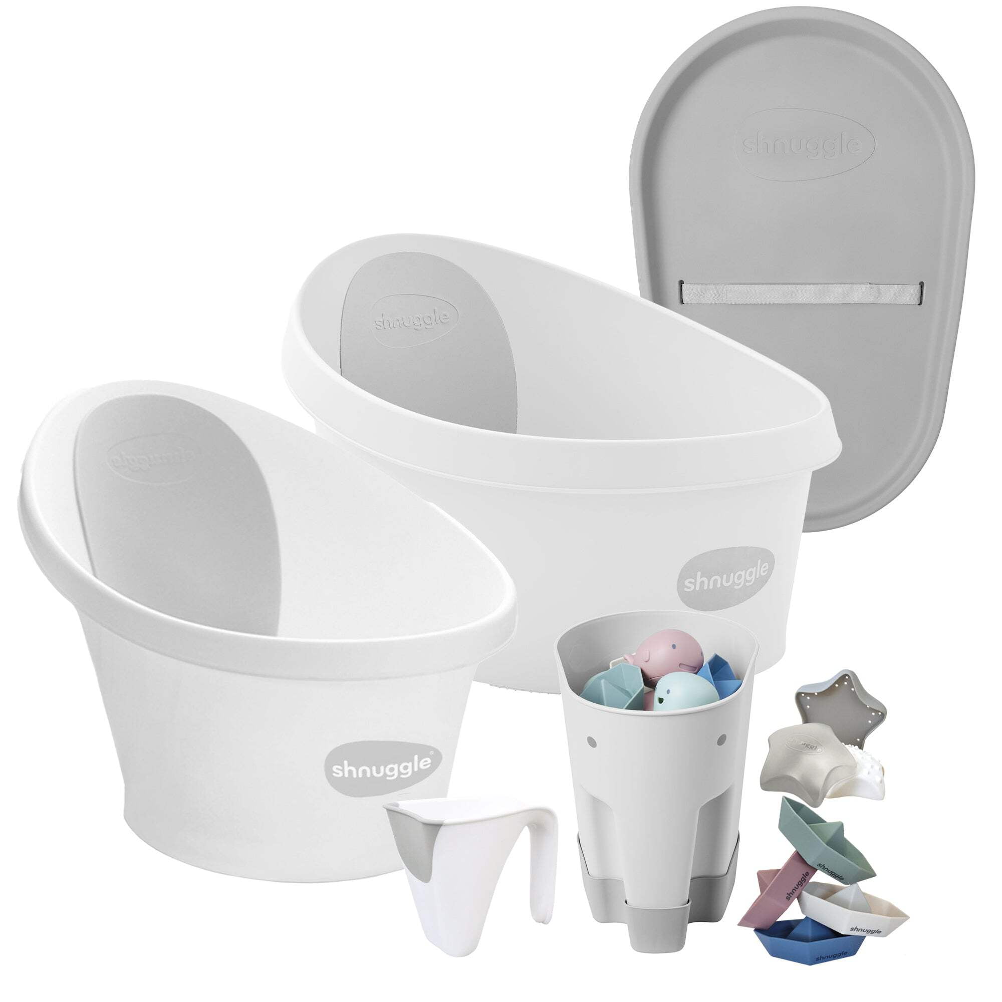 Shnuggle Growing Family Bath Time Bundle: Baby  Toddler Bath + Changing Mat Bundle - 7-Piece Set for Bath  Diaper Time