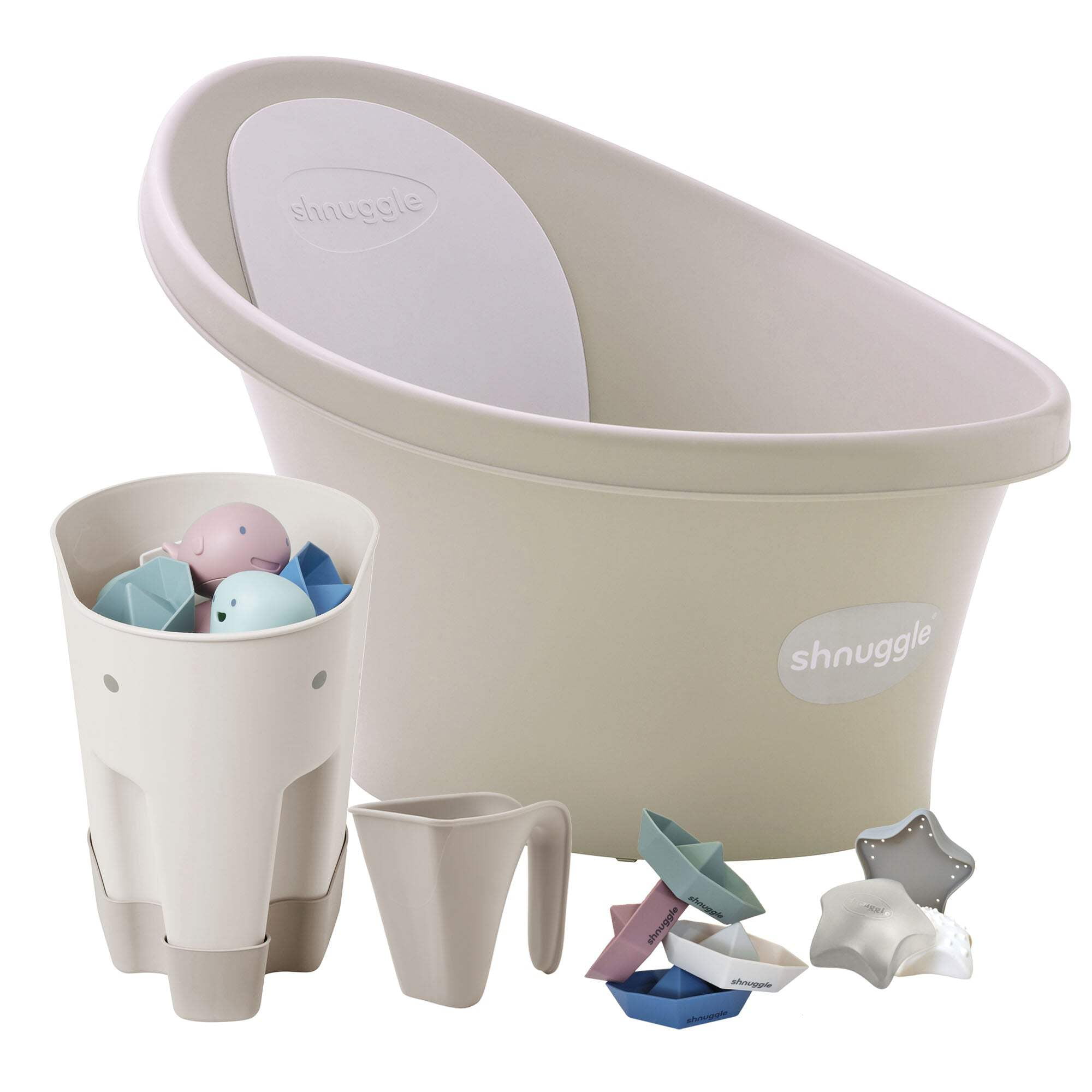 Shnuggle Newborn Bundle: Baby Bath  Accessories Bundle - 5-Piece Set | Cozy Support, Easy Cleanup  Sensory Fun