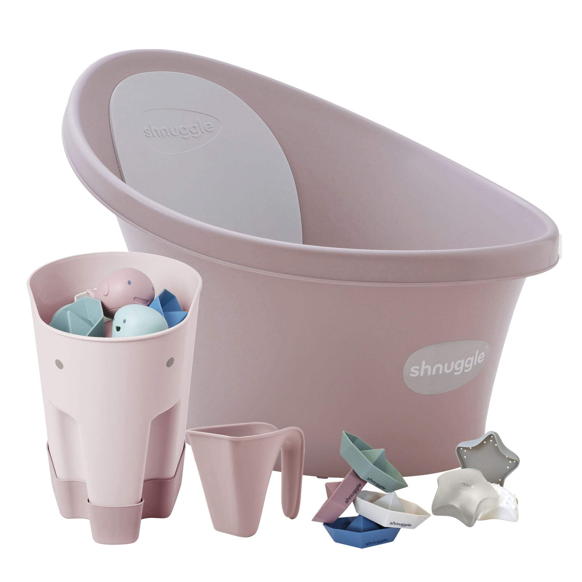 Shnuggle Newborn Bundle: Baby Bath  Accessories Bundle - 5-Piece Set | Cozy Support, Easy Cleanup  Sensory Fun