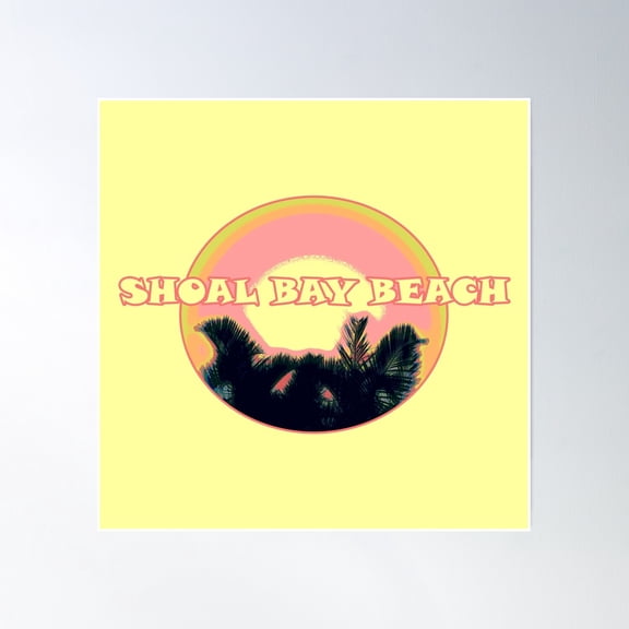 Shoal Bay Beach Vacation Tourist Souvenir - Antigua - Caribbean - Text High Placement 2 Of 6 Poster Wall Art, Modern Wall Decor, 16x16 UNFRAMED