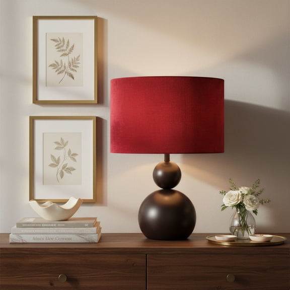 Shobu Table Lamp Red Table Lamp, Modern Style, Assembly required, Steel, Lighting Table Lamps