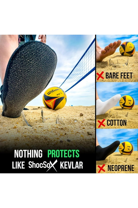 ShocSox Reinforced Soles Beach Volleyball Socks for All-Day