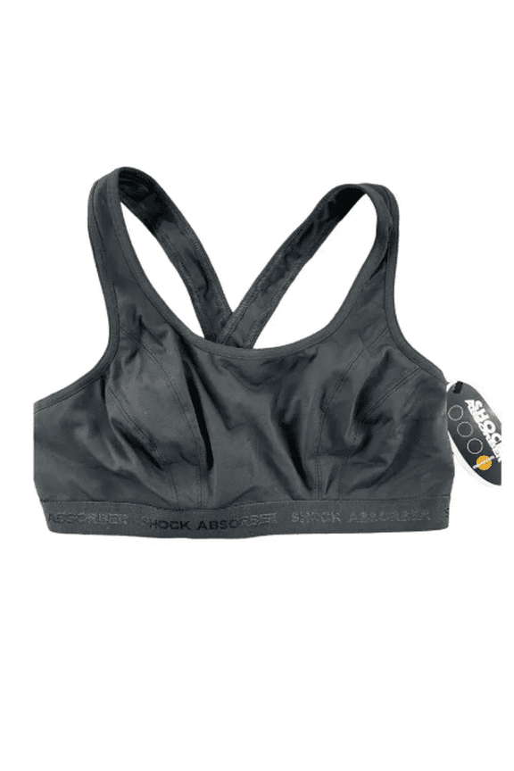 BLACK Activewear Light Support Cross Back Sports Top, US Large