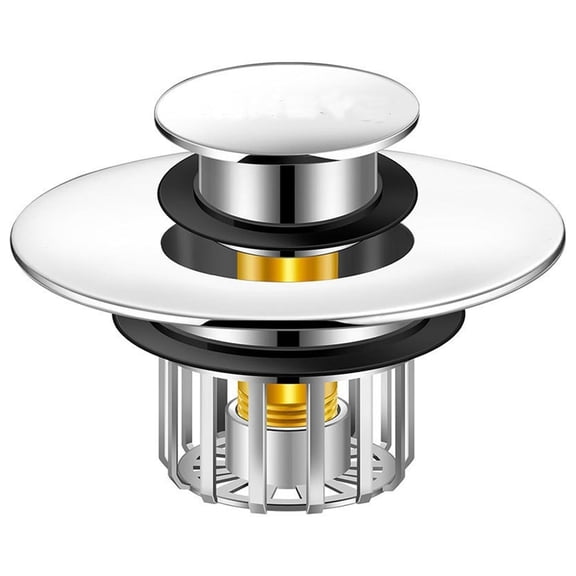 Shock Absorbing Bathtubs Drain Plug Innovative Spring Loading Mechanism Strong Metal Bathtubs Drain for Bathroom Use