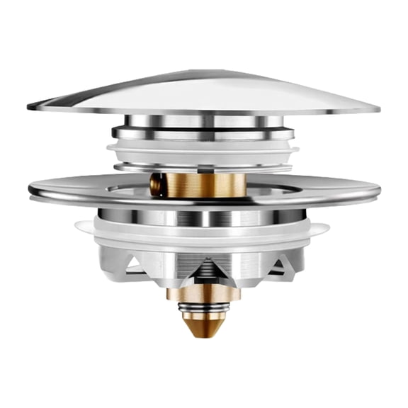 Shock Absorbing Bathtubs Drain Plug Innovative Spring Loading Mechanism Strong Metal Bathtubs Drain for Bathroom Use