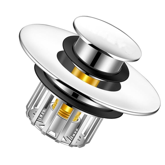 Shock Absorbing Bathtubs Drain Plug Innovative Spring Loading Mechanism Strong Metal Bathtubs Drain for Bathroom Use