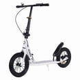 thumbnail image 1 of Shock-Absorbing Foldable Commuter Kick Scooter With 12" Large Smooth Rolling Rubber Air Tires White, 1 of 8