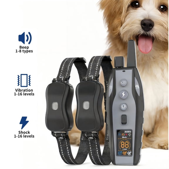 Shock Collar for Dogs with Color Screen - 3300 FT Remote Control Range, Dog Training Collar with 3 Training Modes, 2 Rechargeable Waterproof ECollar for Dogs Training 15-125LBS