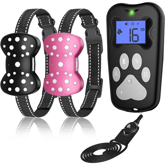 Shock Collar for Dogs - Dog Shock Collar with Remote Control | 3300FT Long Range DogTraining Collar IP67 Waterproof Rechargeable E-Collar with Suitable for Small Medium Large Dogs 8-120Lbs