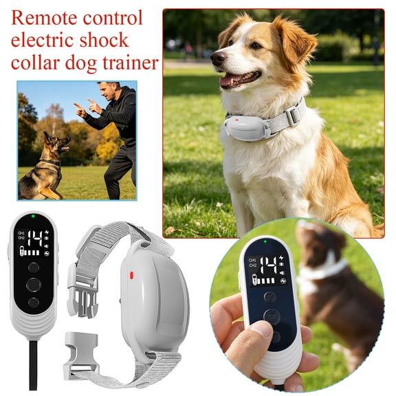 Shock Collar for Dogs, Dog Shock Collar with Remote, Training Collar for Small Dogs, Dog Shock Collars for Medium Dogs, 1Pc 30X1.5 in Adjustable Woven Collar and 1Pc Long Range