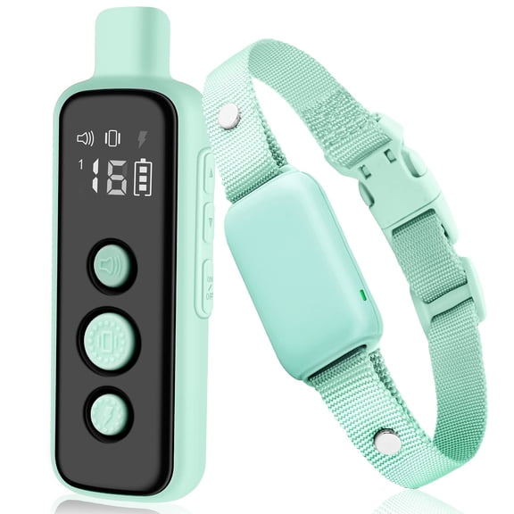 Shock Collar for Dogs - Waterproof Rechargeable Dog Electric Training Collar with Remote for Small Medium Large Dogs with Beep, Vibration, Safe Shock Modes (8-120 Lbs) (Green)
