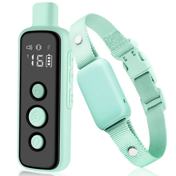 Shock Collar for Dogs - Waterproof Rechargeable Dog Electric Training Collar with Remote for Small Medium Large Dogs with Beep, Vibration, Safe Shock Modes (8-120 Lbs) (Green)