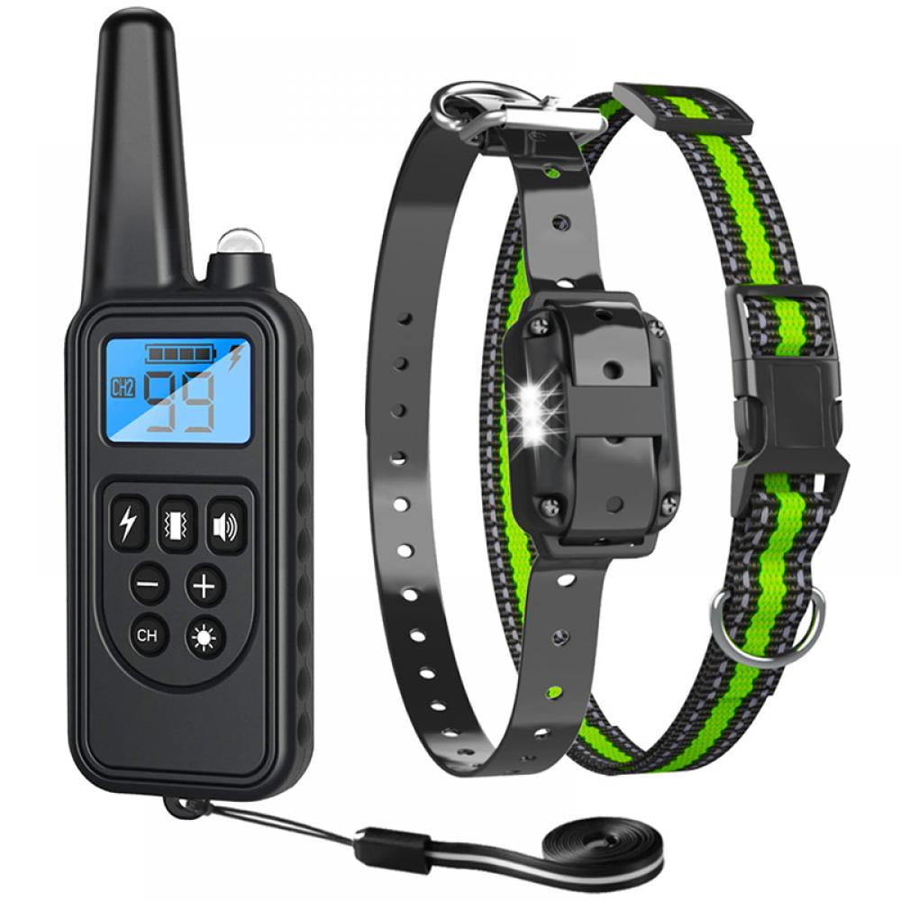 Shock Collars For Dogs with Remote Dog Vibraration Collar Waterproof Rechargeable Dog Collar with 2600Ft Remote Dog Collar Vibration Beep Sound LED Light Shock Modes 0 99 Levels for Dog Training Walma...