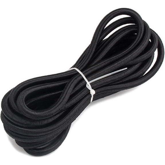 Shock Cords Bungee Rope 1/4 Inch x 26 Feet Elastic Nylon Cord for Camping, Kayak, Travel, Boating, Roof Racks,UV-Resistant & Durable Rubber Tie-Down(Black)