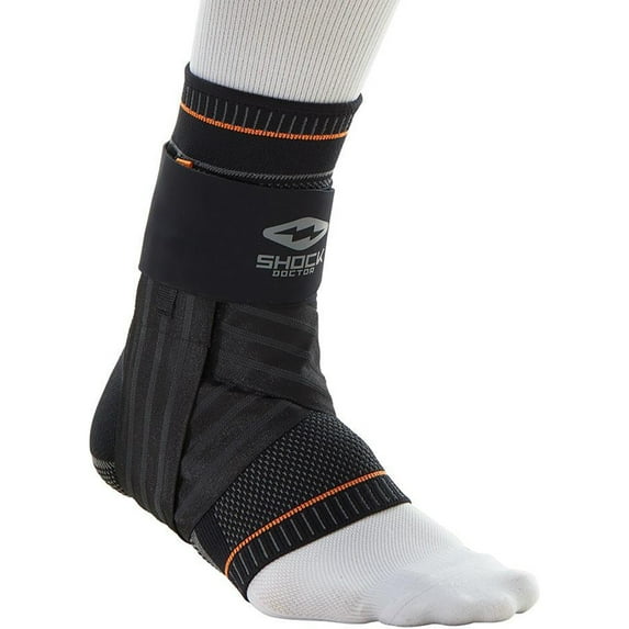 Shock Doctor 2052 Ultra Knit Ankle Brace w/Figure 6 Strap & Stays, L, BLACK