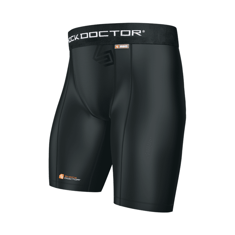 Shock Doctor Sport Compression Short with Pocket, Black, Adult XL