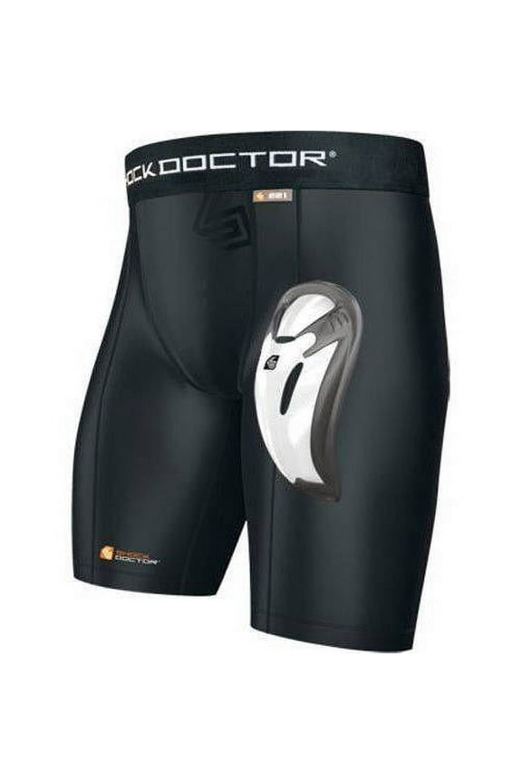 Core Compression Short with Bio-Flex Cup, Black, Large