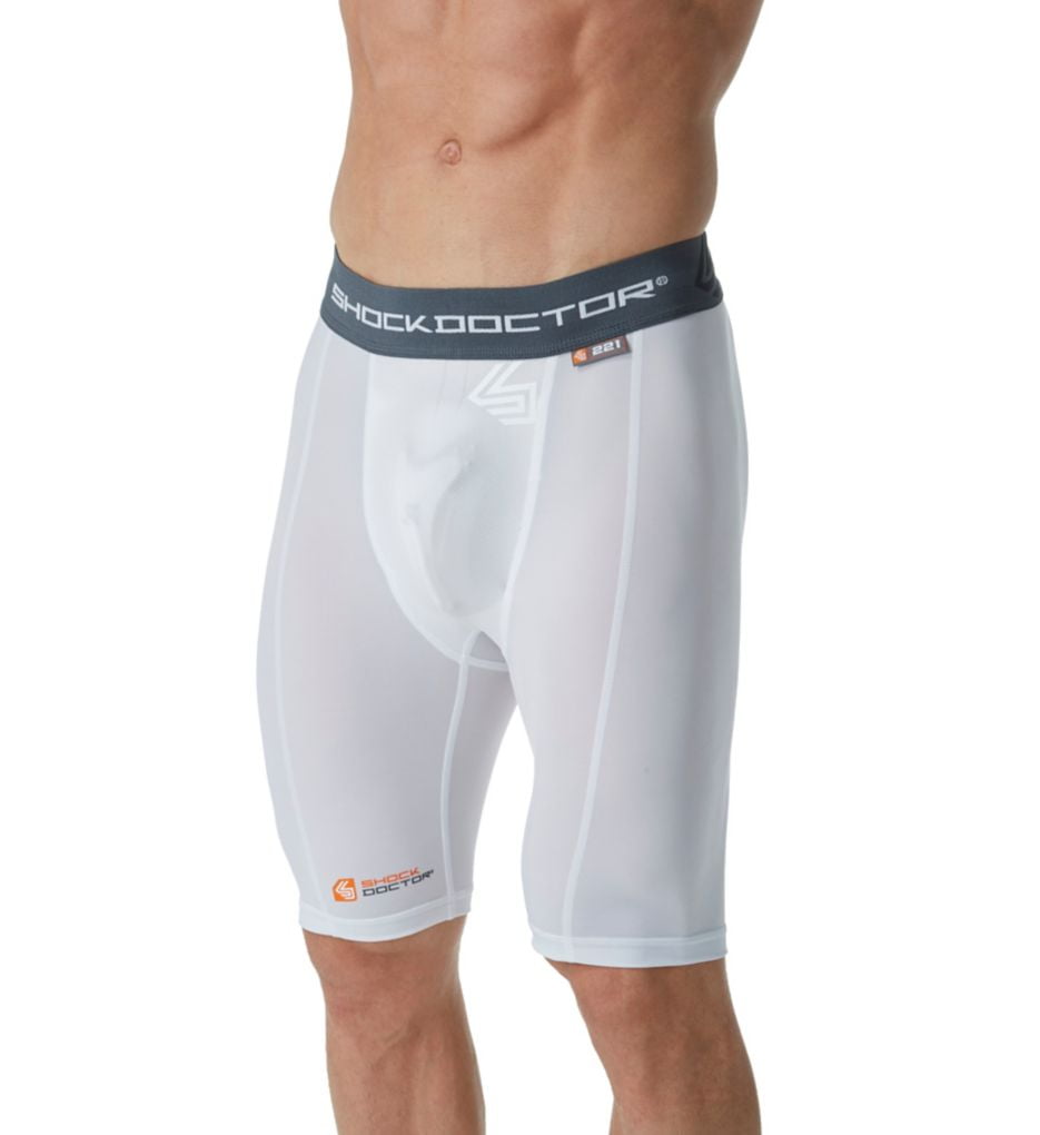 Shock Doctor Core Compression Shorts with Bio-Flex Cup - Men's Large - White