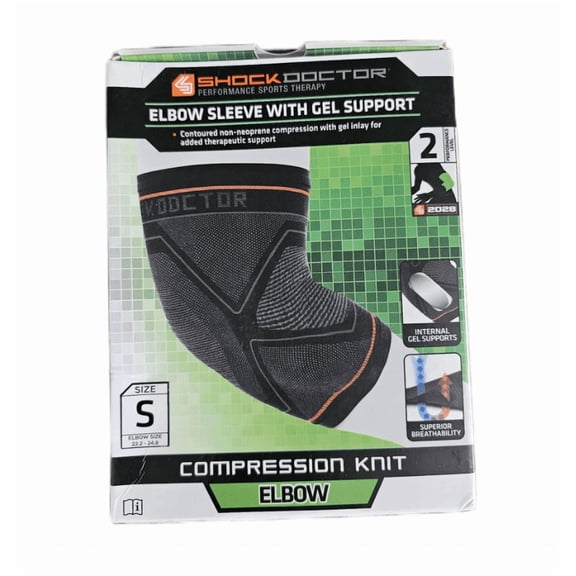 Shock Doctor Elbow Sleeve With Gel Support Compression Knit S
