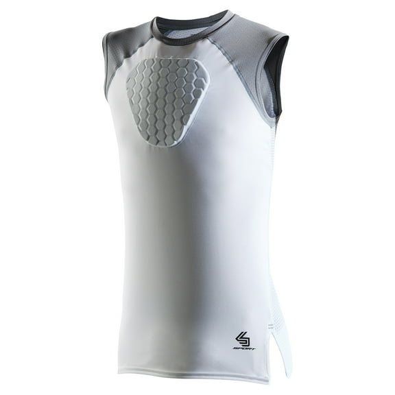 Shock Doctor Hex Sleeveless Padded Sternum Shirt, White, Youth Large, Unisex, 1 Pack