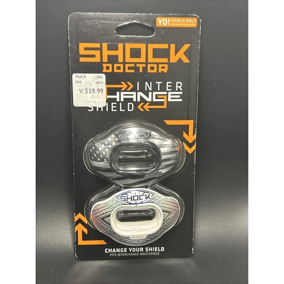 New Shock Doctor Silver Replacement Interchange Shield for Mouthpiece Set of 2