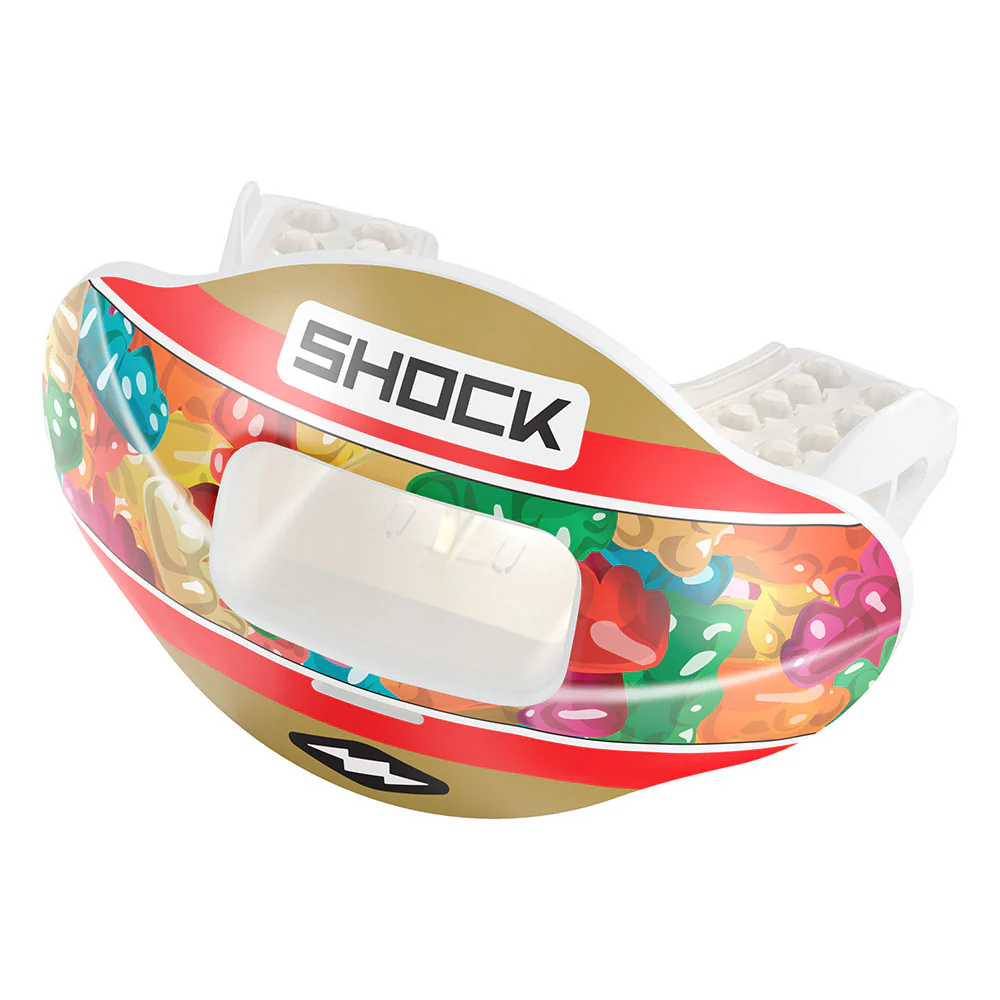 Shock Doctor Max AirFlow Lip Guard, Gold Gummies Print, OSFA