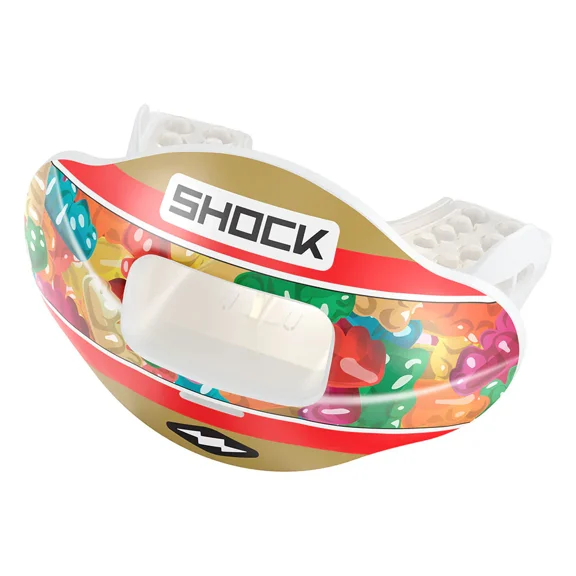 Shock Doctor Max AirFlow Lip Guard, Gold Gummies Print, OSFA