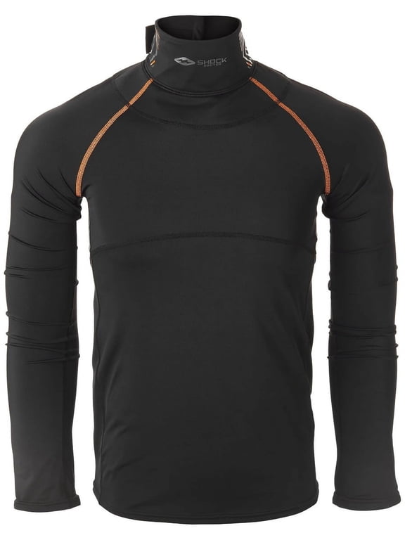 Men's Ultra Compression Neck Guard Hockey Long Sleeve Shirt