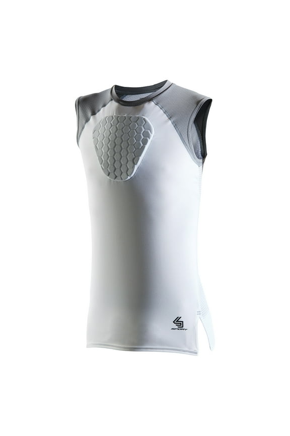 Sleeveless Padded Sternum Shirt, White, Youth Medium, Unisex, 1 Pack