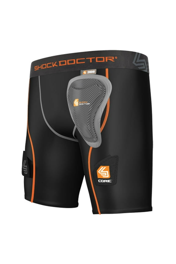 Women's Core Compression Hockey Short w/ Pelvic Protector, Black XL