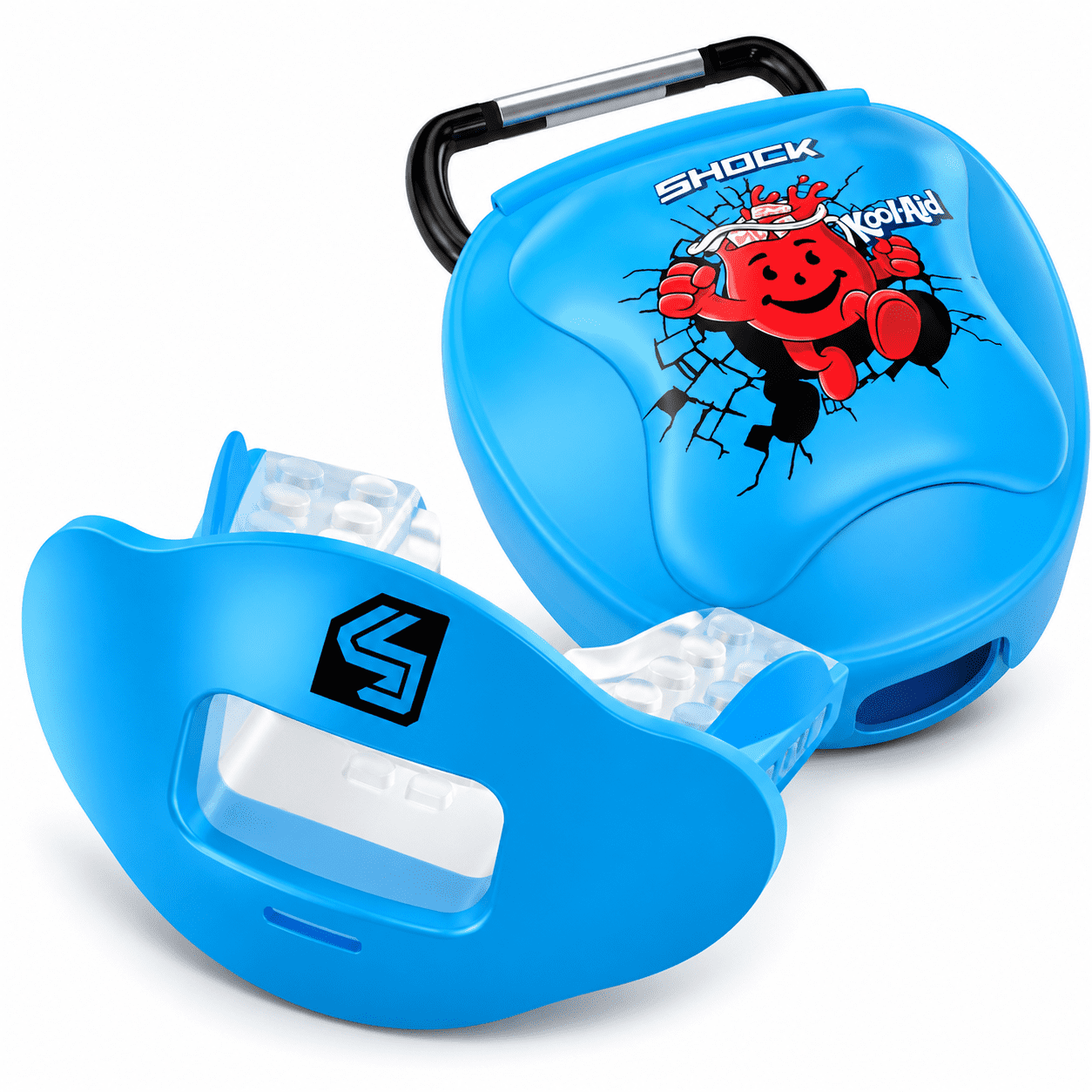 Shock Doctor Youth Max AirFlow Flavor Lip Guard with Ventilated Mouthguard Case Bundle, Kool-Aid Tropical Punch
