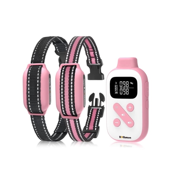 No Shock Dog Training Collar with Remote 2 Dogs,3300f Vibrating Dog Collar with Beep and Vibration,IPX7 Waterproof Dog Bark Collar No Shock for Small Medium Large Dogs - No Prongs