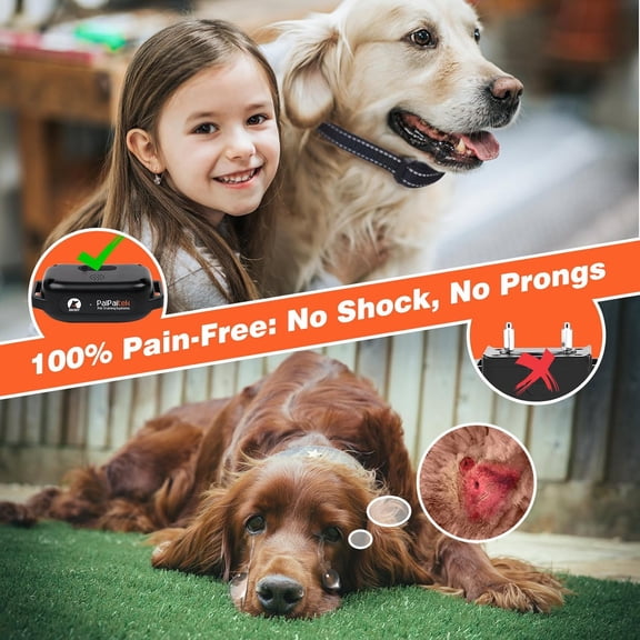 No Shock Dog Training Collar with Remote 3300ft Range, Humane Vibrating Dog Collar, 3 Modes Ultrasonic, Beep, Vibration for Small Medium Large Dogs - Security Lock & No Prongs