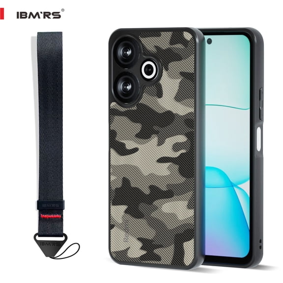 Shock Proof Back Case Mobile Cover for Xiaomi Redmi Note 13R | Back Cover Case (Tough Armor | Hybrid PC + TPU | Black Camo)