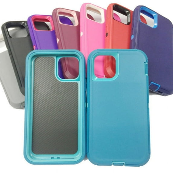 Shock Proof Cover Case for iPhone 11 Defender Case(Blue+Light Blue)