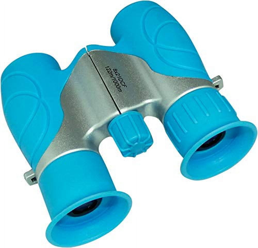 Shock Proof, Waterproof, 8x21 Kids Binoculars, Wrist Strap, and Case. Use for Bird Watching, Learning, Stargazing, Hunting, Hiking, Sports, Games, Outdoor Adventure for Boys and Girls. Color: Blue