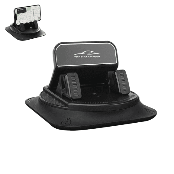 Shock Resistant 360 Swivel Dashboard Phone Mount for Car, Elastic Spring Clip One Hand Car Phone Holder, Non Slip Universal Secure Car Phone Mount All Smartphone Fit