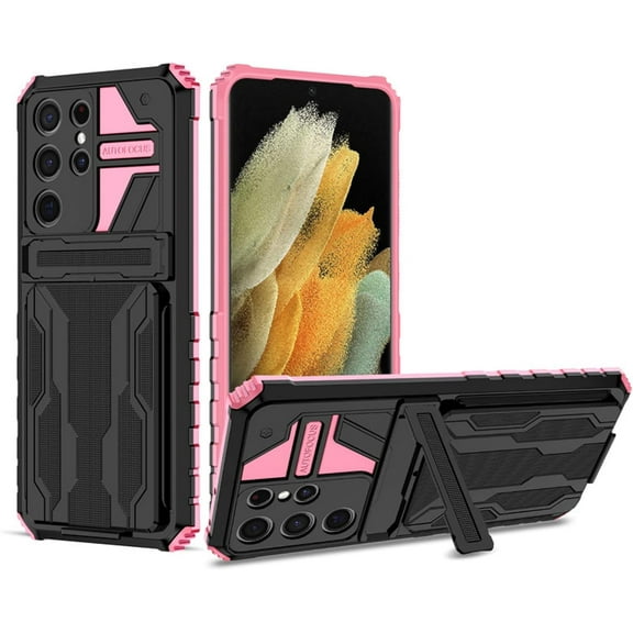 Shock Resistant Military Drop Case for Samsung Galaxy S21 Ultra Plus FE Note 20 Ultra, Full Protection Silicone Soft Side Bumper(Pink,Note 20 Ultra)