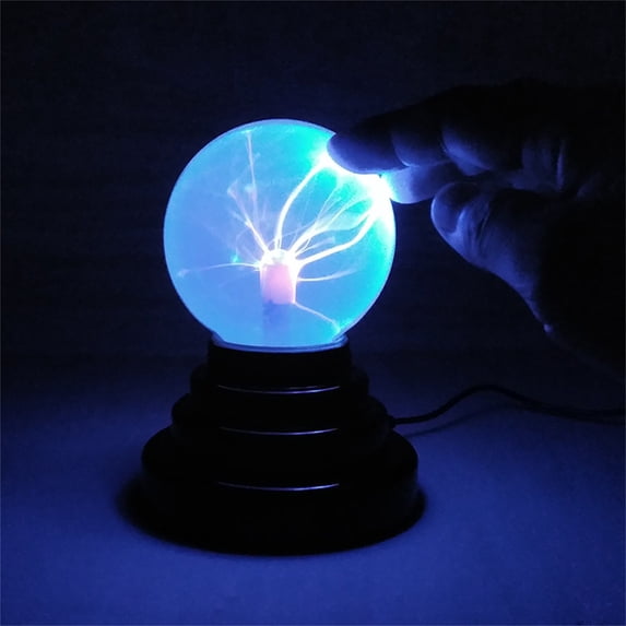 The Shock-Wave Lamp USB Static Ball Ion Ball, Plasma Ball Lamp Touching & Sound Sensitive Interactive USB Powered Plasma Gift for Decorations/Parties/Bedroom(Blue/Red Light)