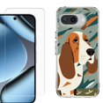 thumbnail image 1 of ShockProof Phone Case for Google Pixel 10a, with Screen Protector, by OneToughShield - Basset Hound, 1 of 5