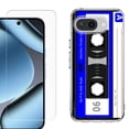 thumbnail image 1 of ShockProof Phone Case for Google Pixel 10a, with Screen Protector, by OneToughShield - Cassette Blue, 1 of 5