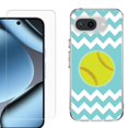 thumbnail image 1 of ShockProof Phone Case for Google Pixel 10a, with Screen Protector, by OneToughShield - Chevron/Softball, 1 of 5