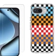 thumbnail image 1 of ShockProof Phone Case for Google Pixel 10a, with Screen Protector, by OneToughShield - Colorful Checker, 1 of 5